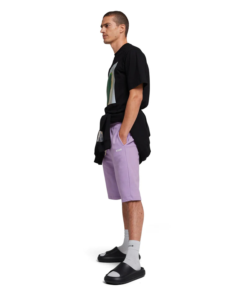 Msgm Drawstring Track Shorts In Purple