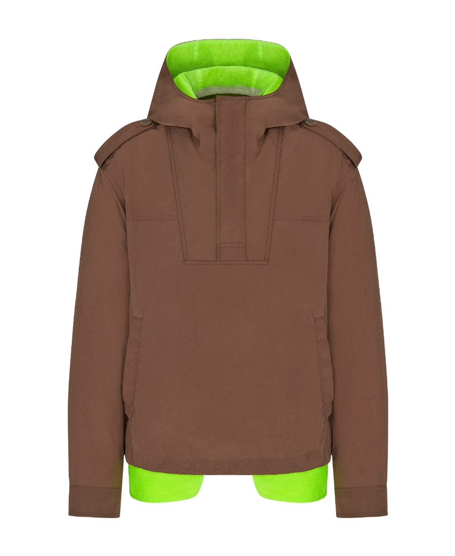 Dior Logo Hooded Casual Jacket In Brown