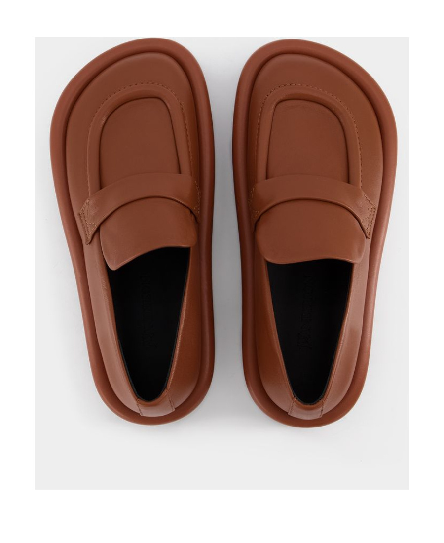 Jw Anderson Bumper Chunky Flats In Orange Leather In Brown