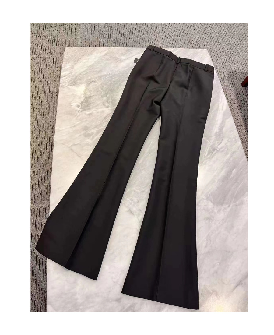 Versace Icons Embellished Wool-blend Flared Pants In Black