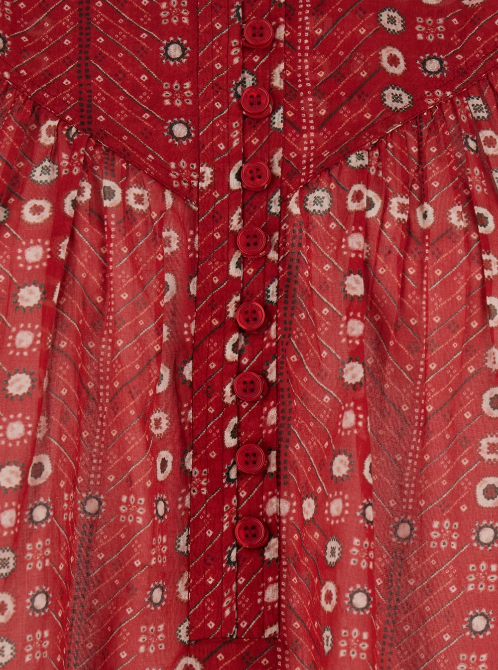 Isabel Marant Étoile Salika Printed Cotton-voile Blouse In Red