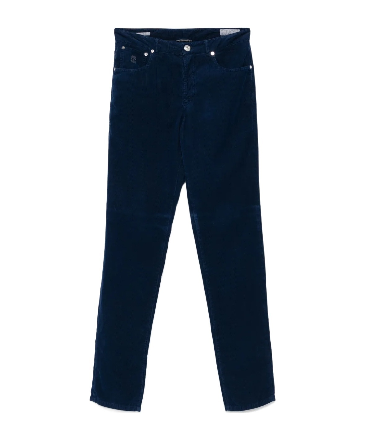 Brunello Cucinelli Corduroy Cotton Trousers In Blue
