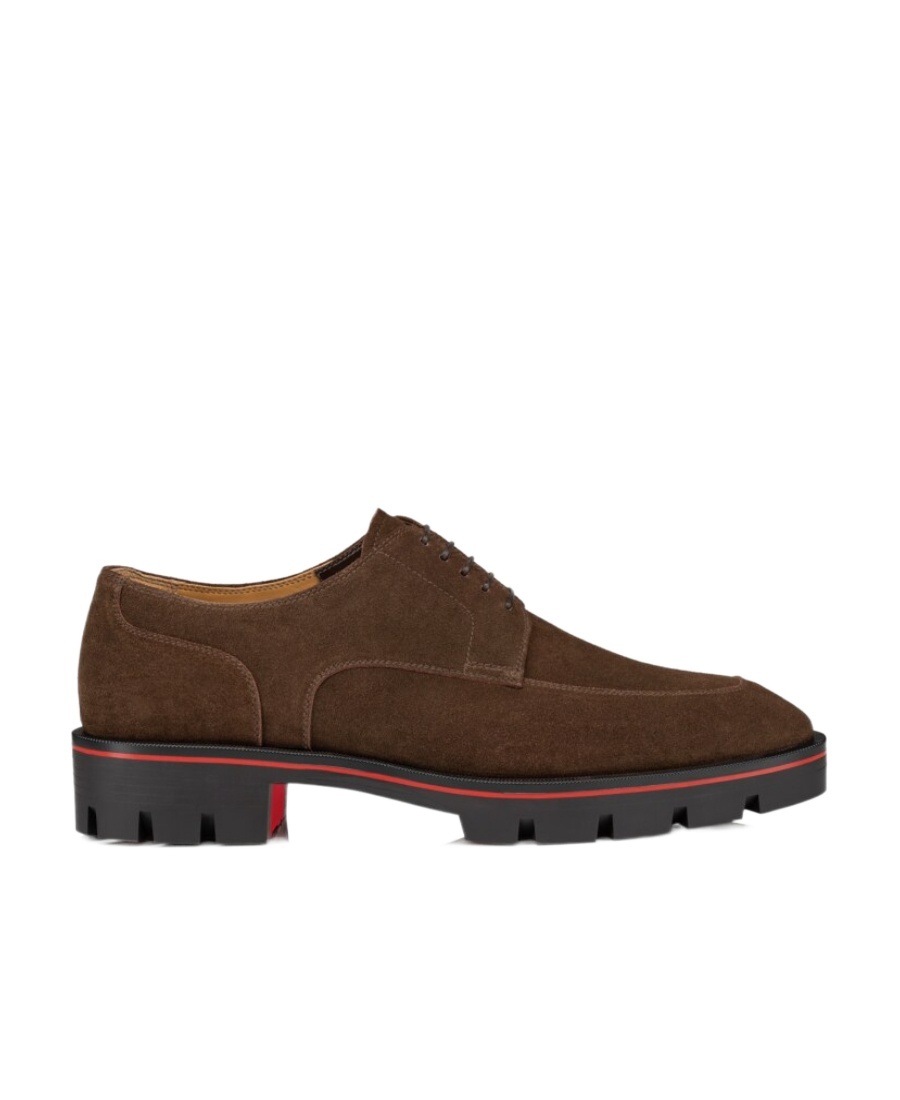 Christian Louboutin Davisol Strapped Derby Shoes In Brown