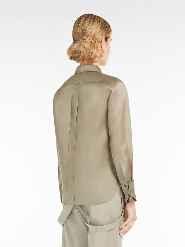 Max Mara Sfilata Nola Silk Shirt In Nude