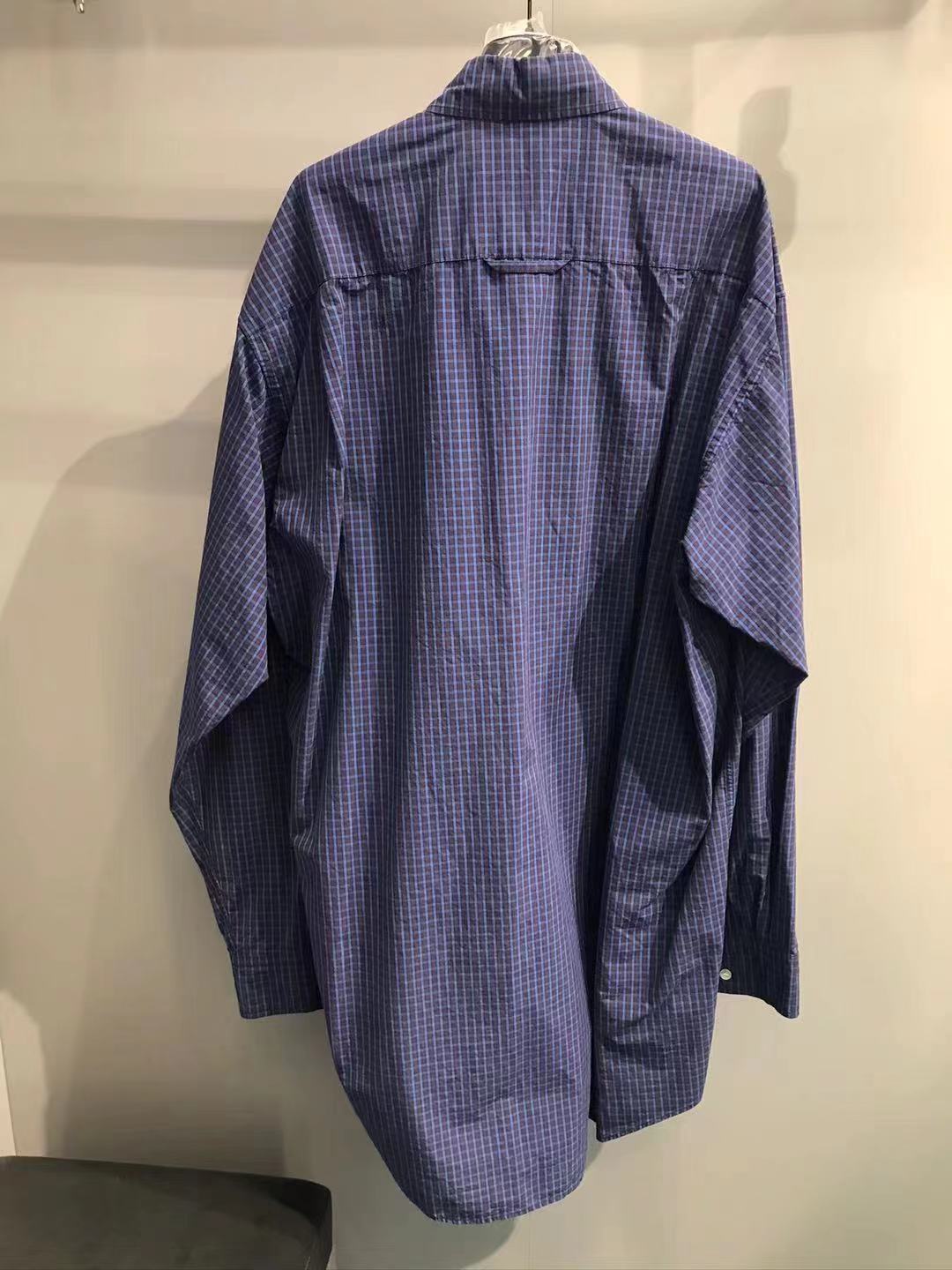 Balenciaga Plaid Shirt In Blue