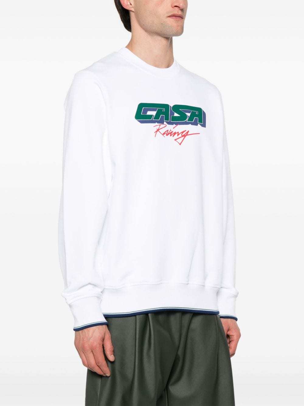 Casablanca Casa Racing 3d Cotton Sweatshirt In White