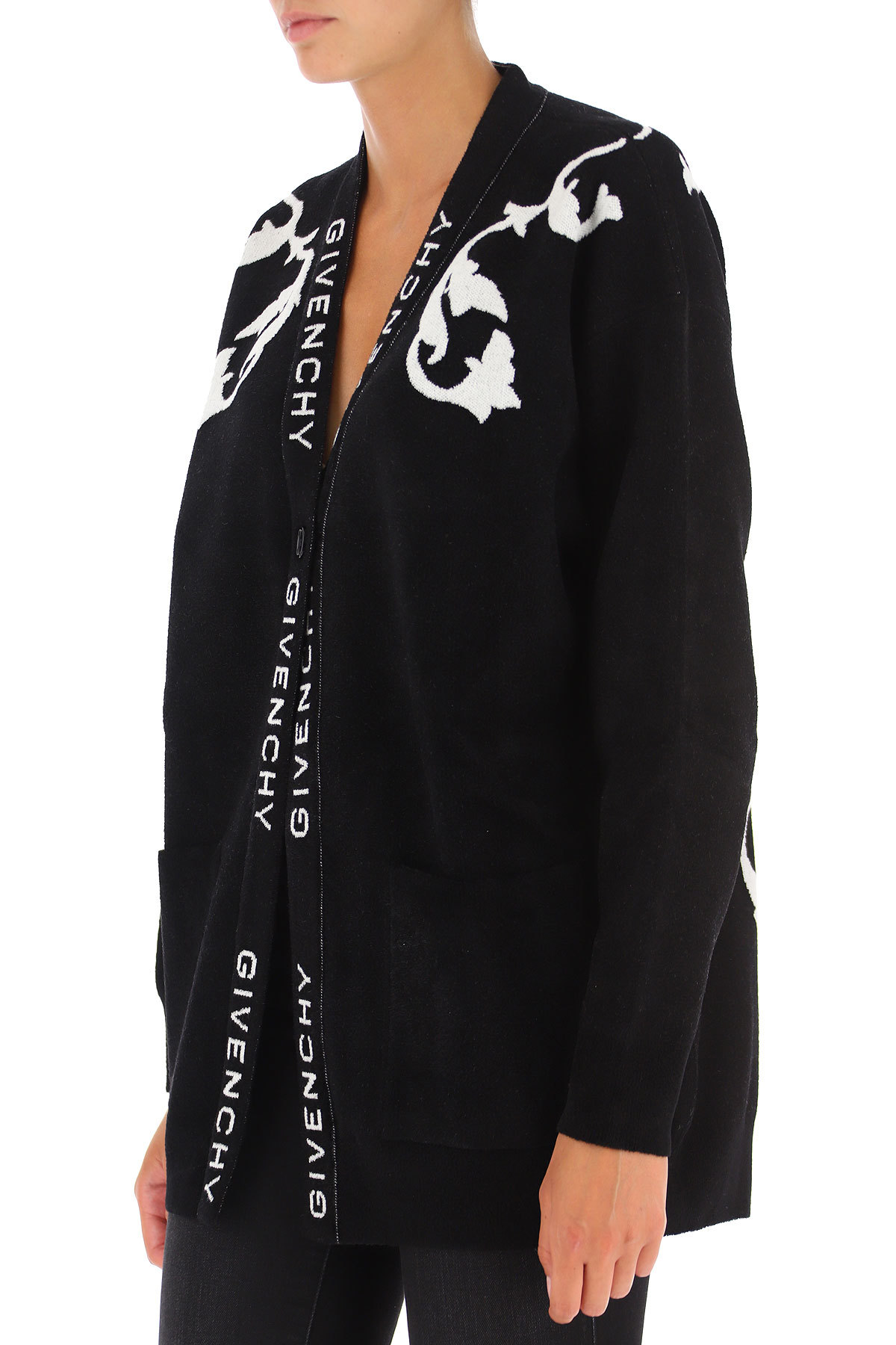 Givenchy Intarsia-knit Cardigan In Black
