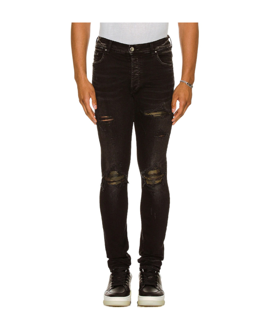 Amiri Distressed Skinny Jeans In Black