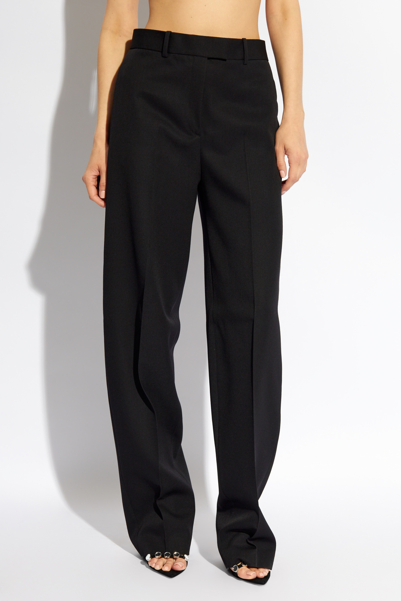 Attico Jagger Wool Tailored Trousers In Black