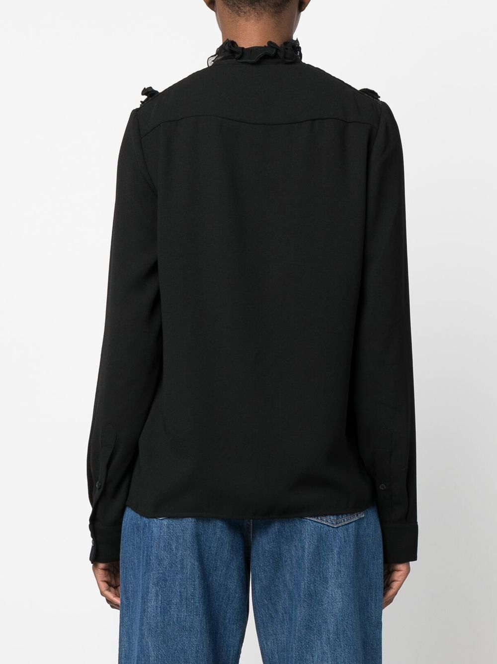 Dsquared2 Ruffled Long-sleeved Blouse In Black