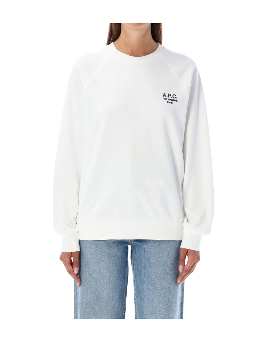 Apc Sonia Logo-embroidered Cotton Sweatshirt In White