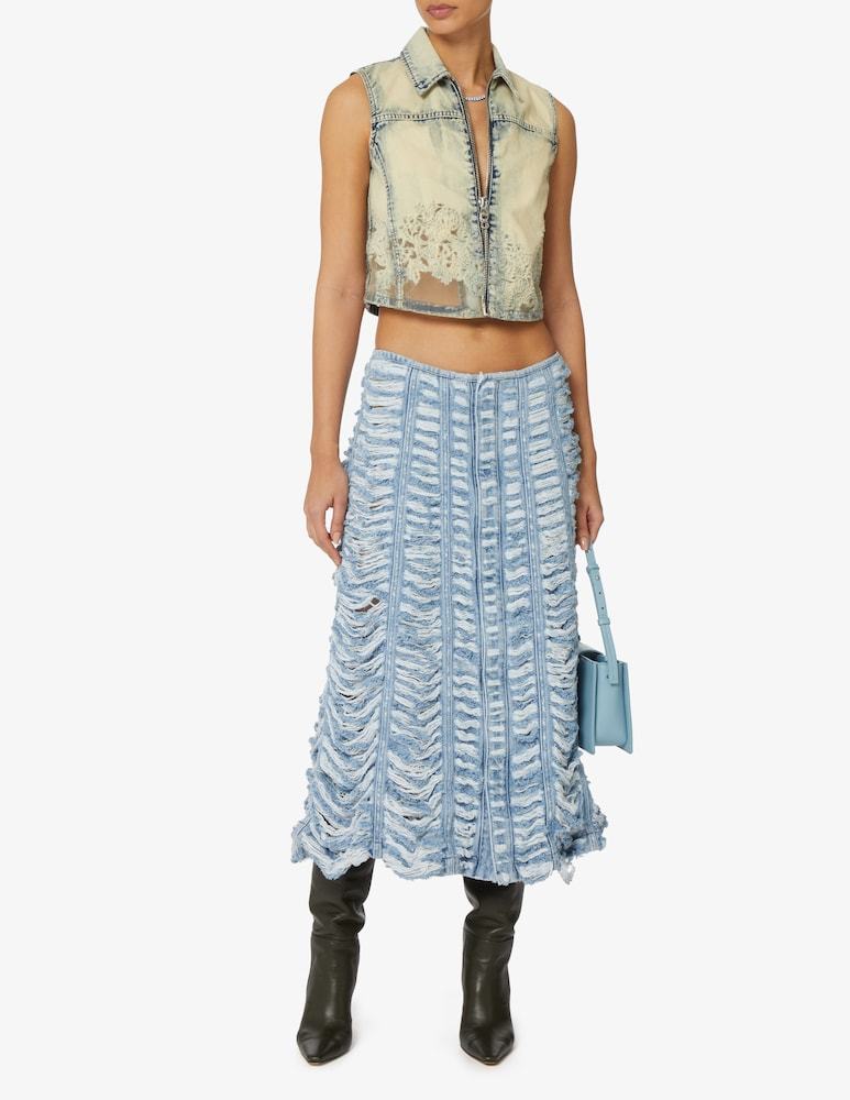 Diesel Denim Skirt In Gray