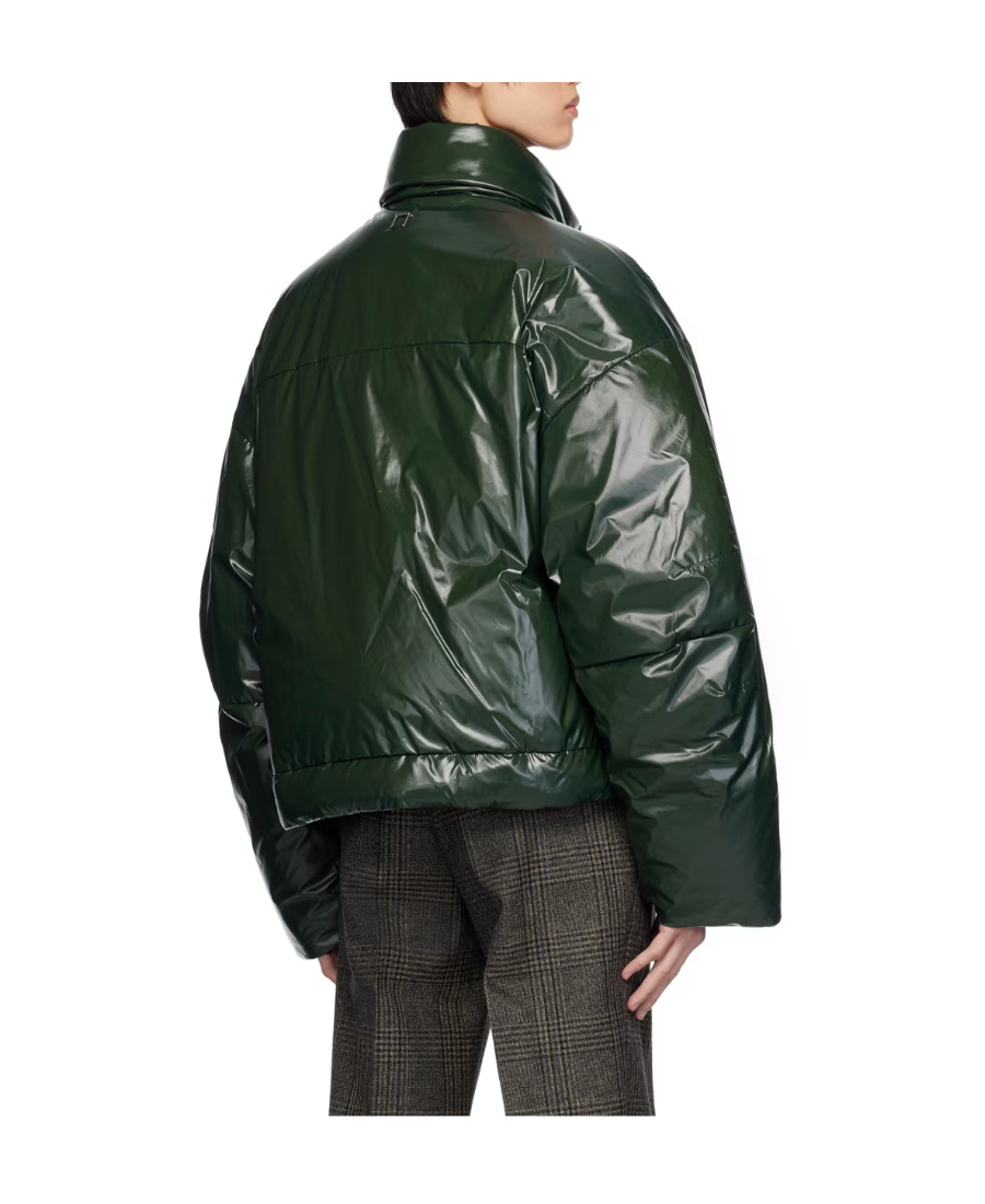 Wooyoungmi Green Zip Down Jacket In Black