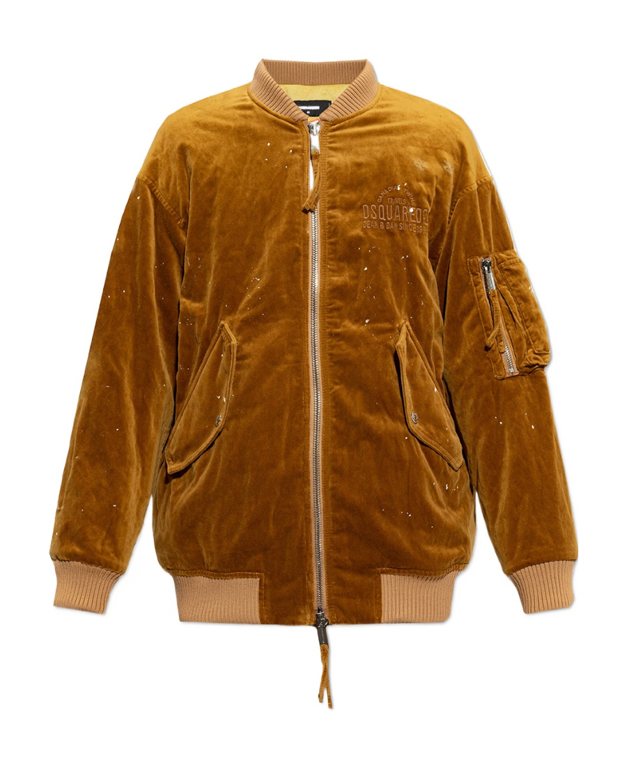 Dsquared2 Logo-embroidered Bomber Jacket In Brown