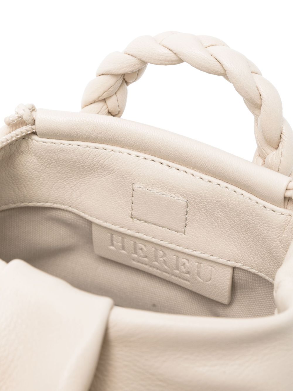 Hereu Bombon Small Leather Handbag In White