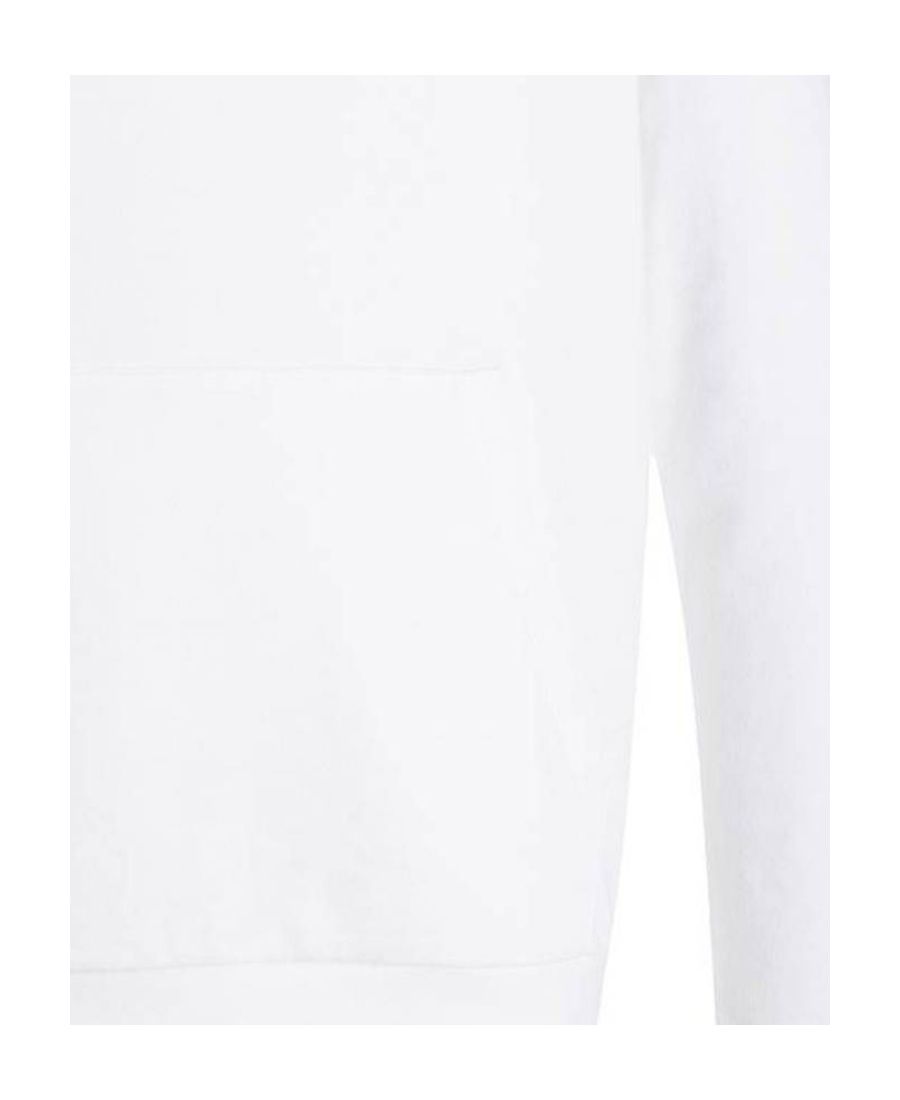 Ea7 Long-sleeved Hooded Sweater In White