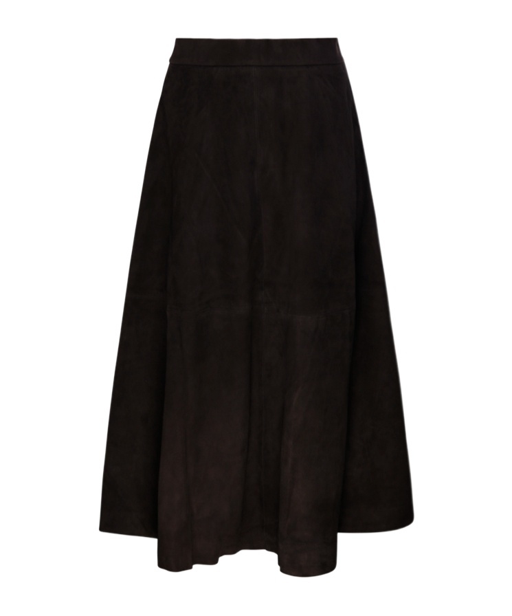 Rohe A-line Suede Midi Skirt In Brown
