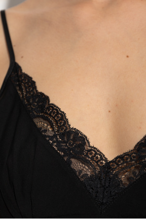 Vetements Lace-insert Slip Mini Dress In Black