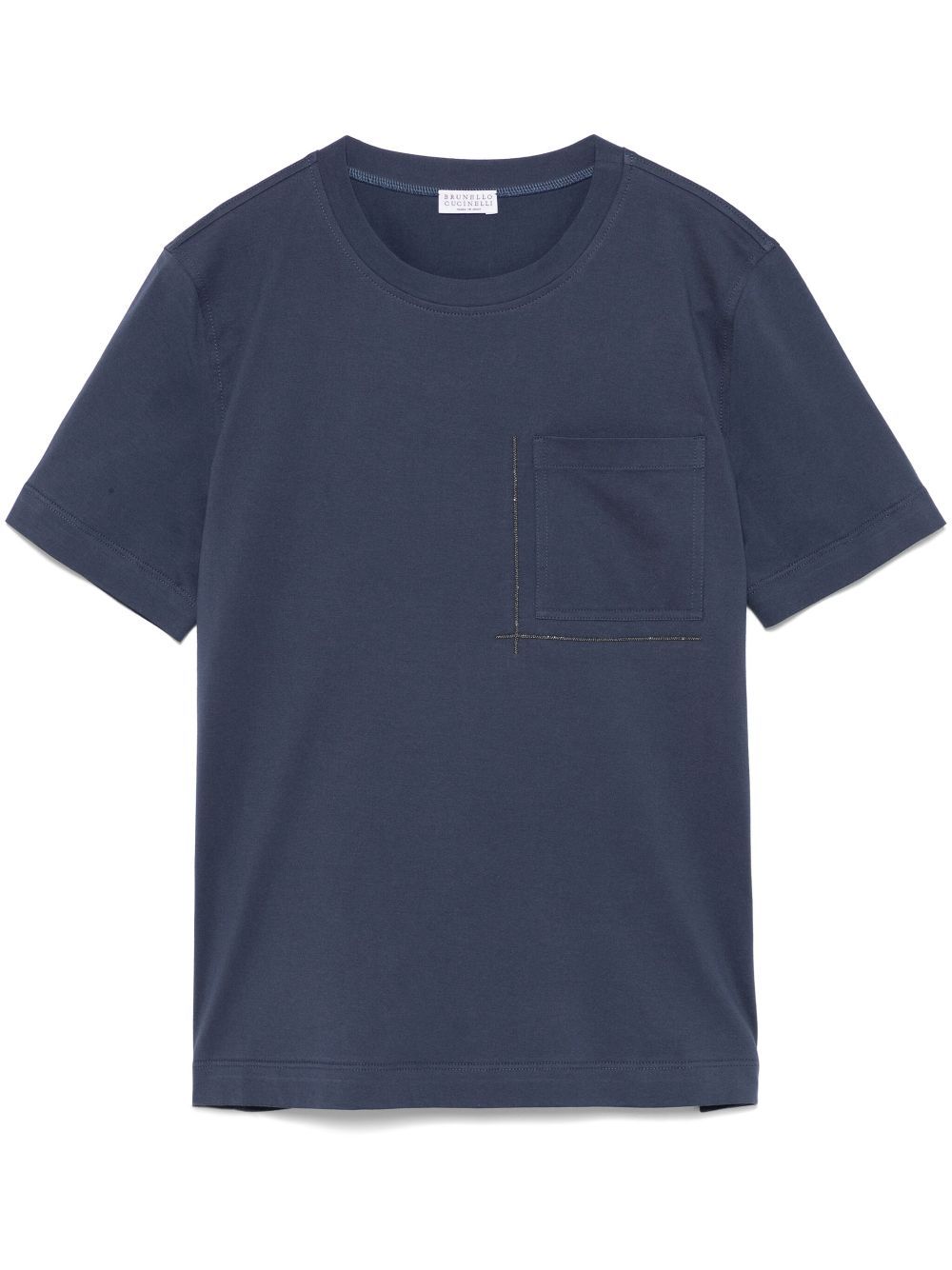 Brunello Cucinelli Crew Neck Short Sleeve Top In Blue