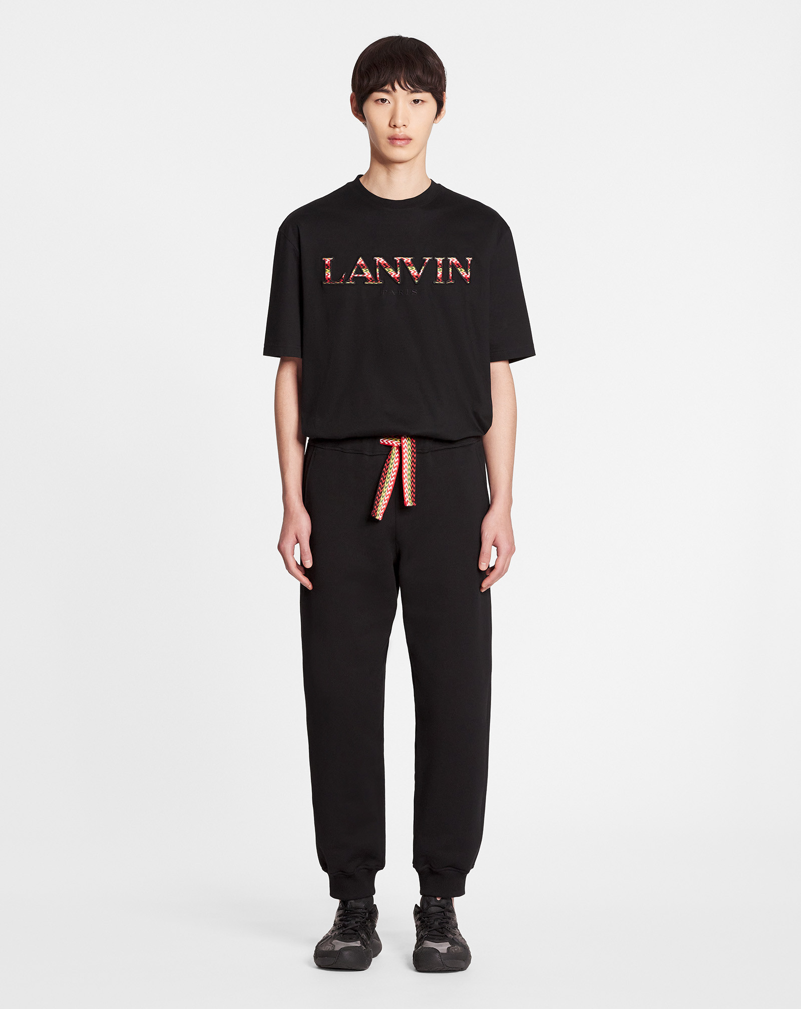 Lanvin Drawstring Cotton Track Pants In Green