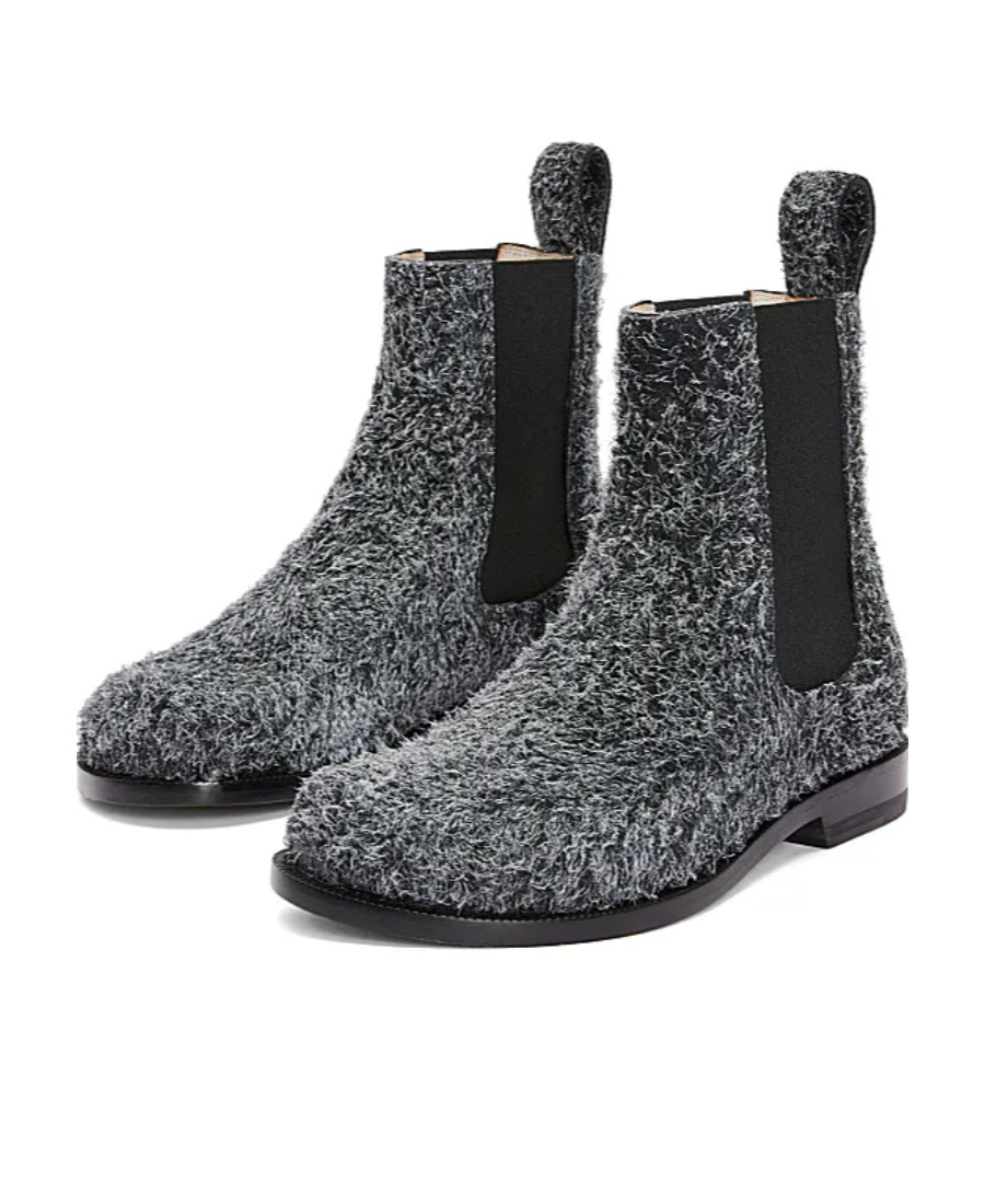 Loewe Campo Chelsea Boot In Brushed Suede In Gray