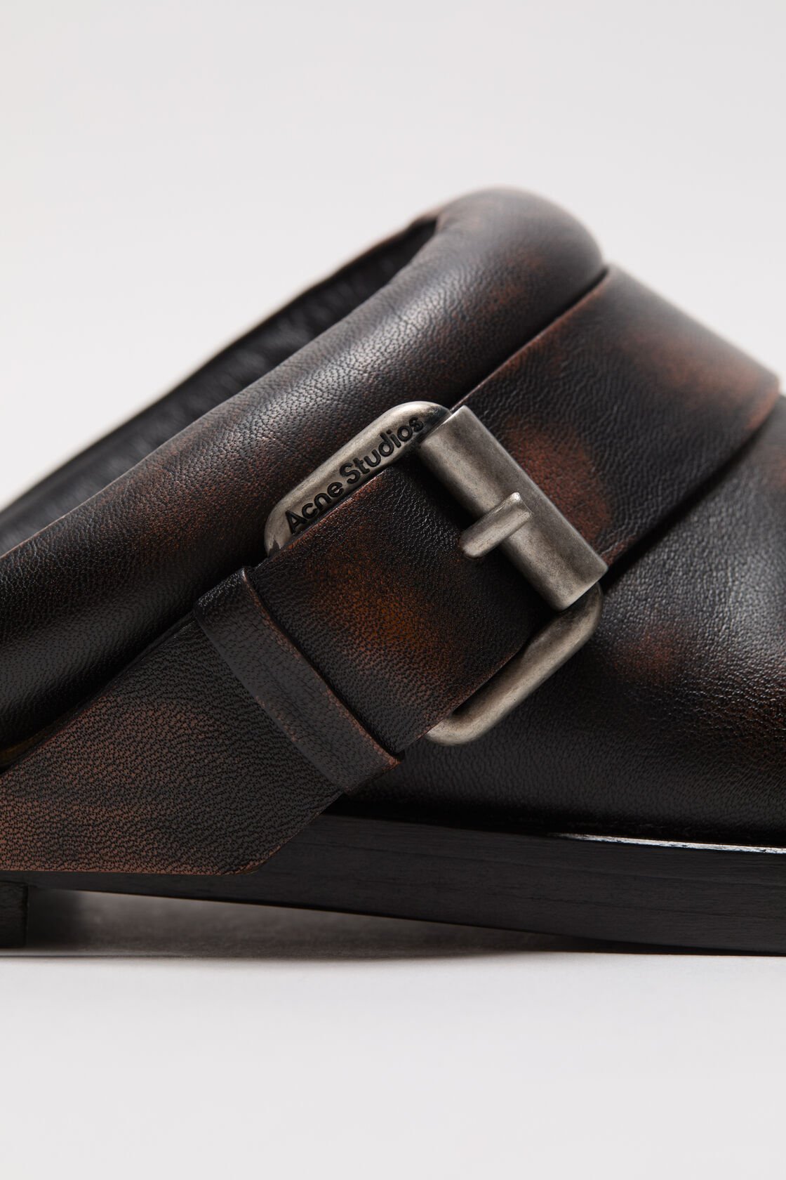 Acne Studios Round Toe Mules In Black