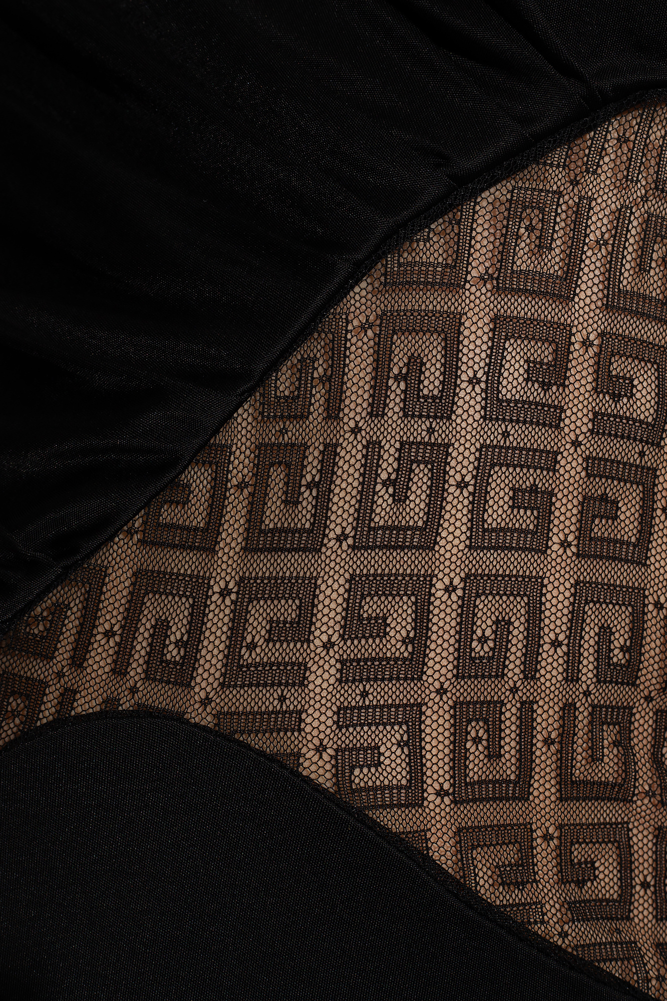 Givenchy Draped Top In Jersey And 4g Lace In Black