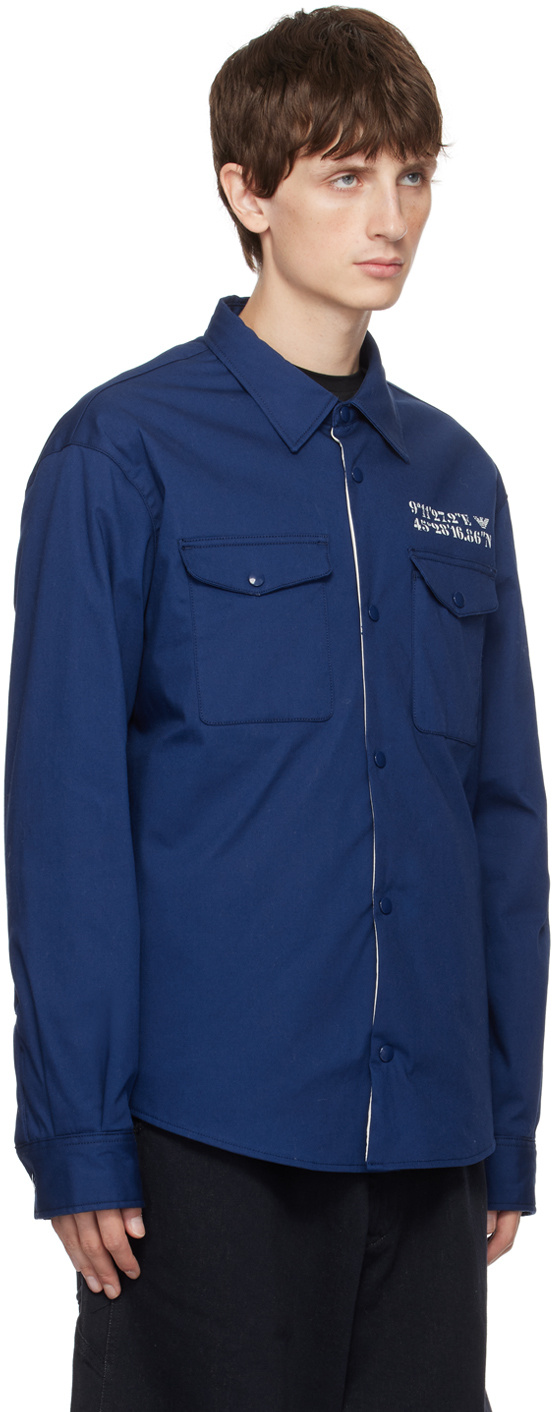 Emporio Armani Blue Insulated Jacket In Blue