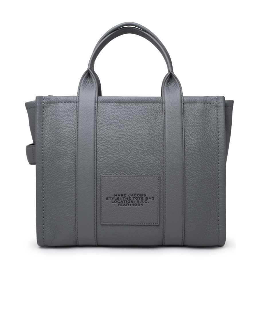 Marc Jacobs The Leather Medium Tote Bag In Gray