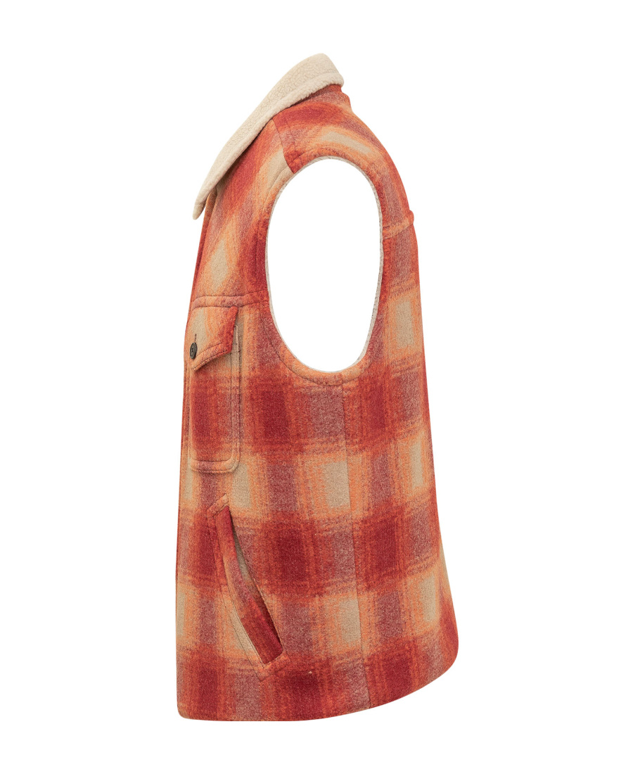 Isabel Marant Kiraneo Logo-embroidered Plaid-check Gilet In Brown