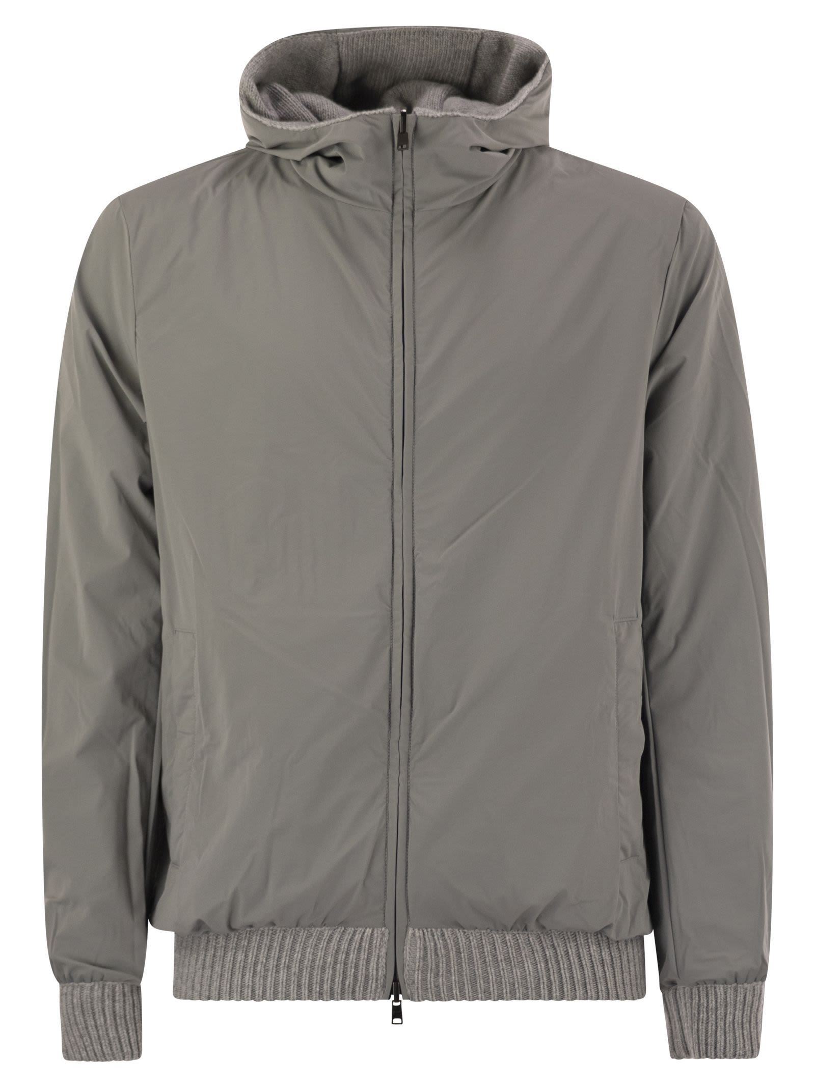 Herno Men Reversible Padded Wool Bomber Jacket In Multi