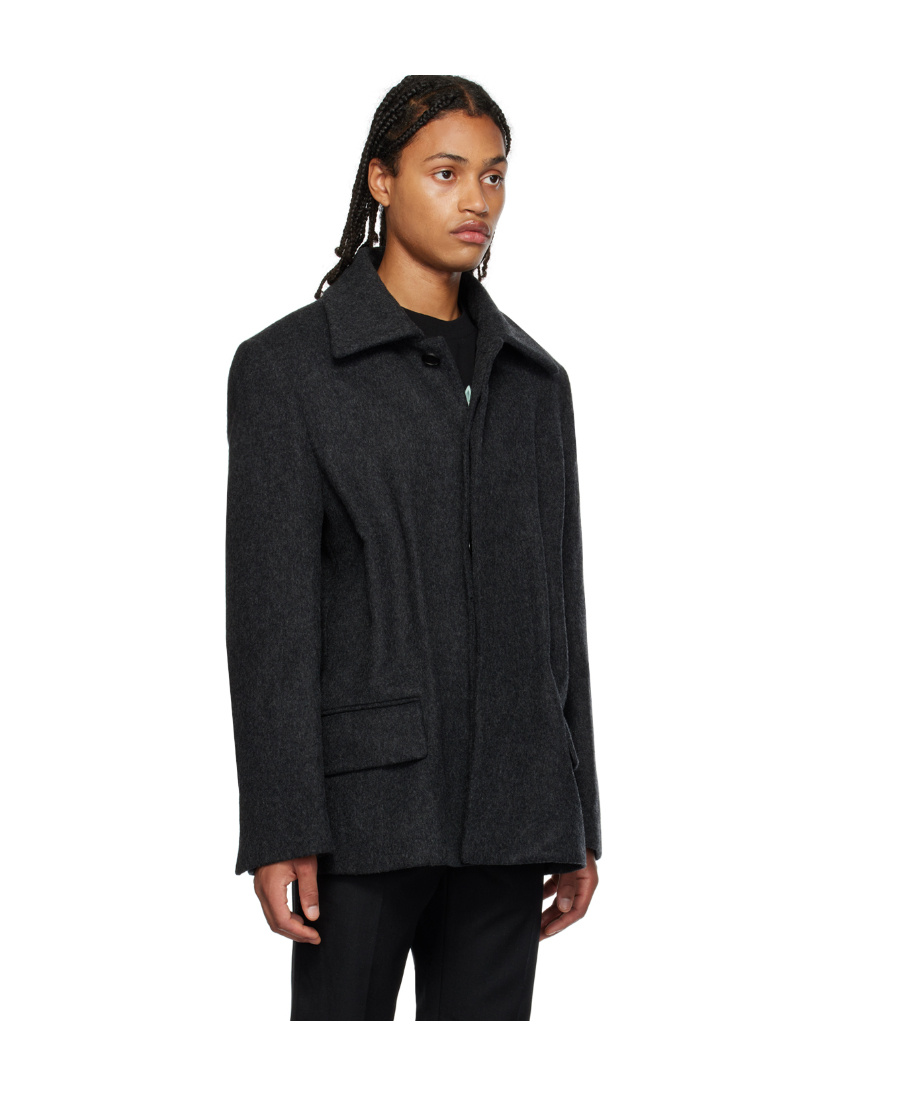 We11 Done Gray Tucked Jacket In Black