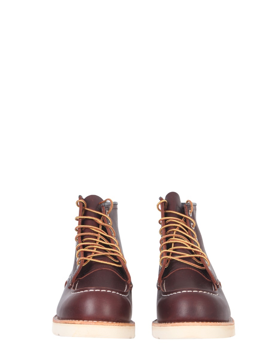 Red Wing Shoes Stylish Ankle Length Flat Sole Boots In Red