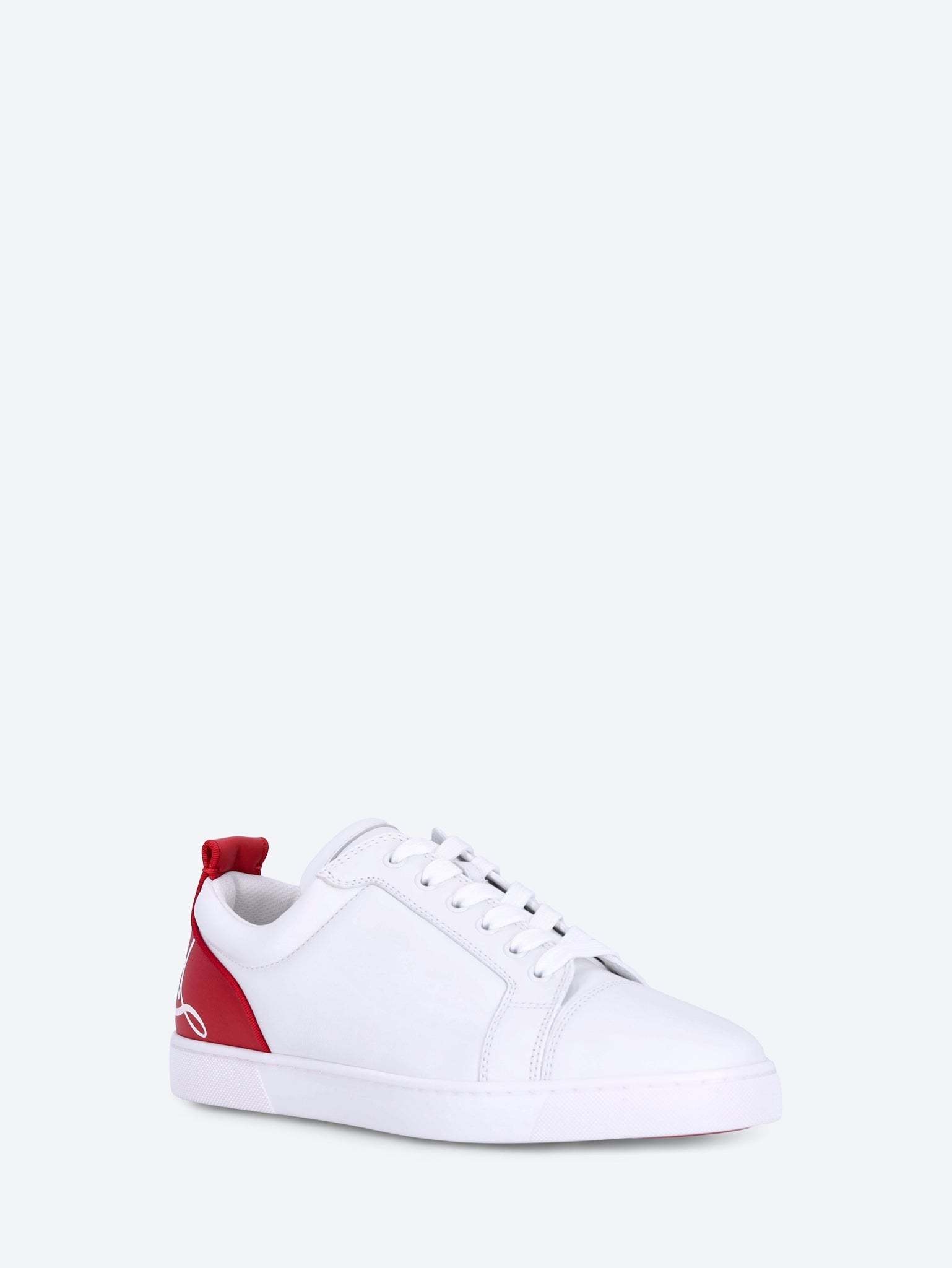 Christian Louboutin Fun Louis Junior Leather Sneakers In White