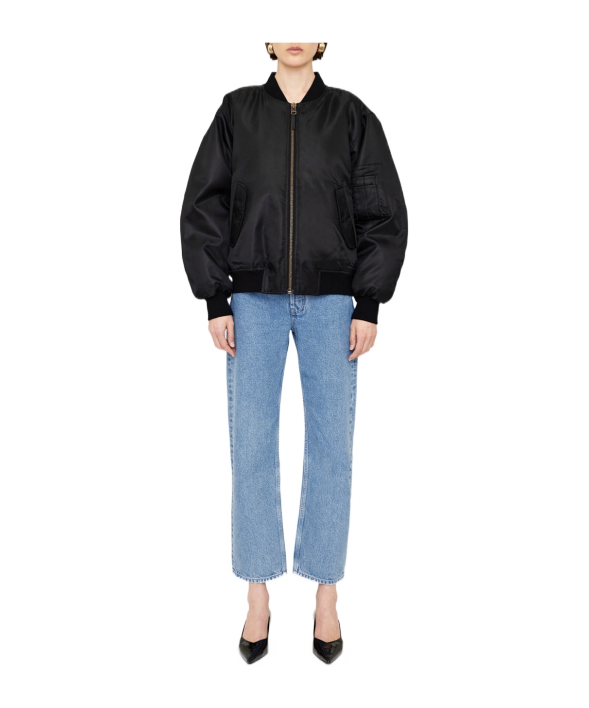 Shop Anine Bing Leon Pilot Jacket In Black