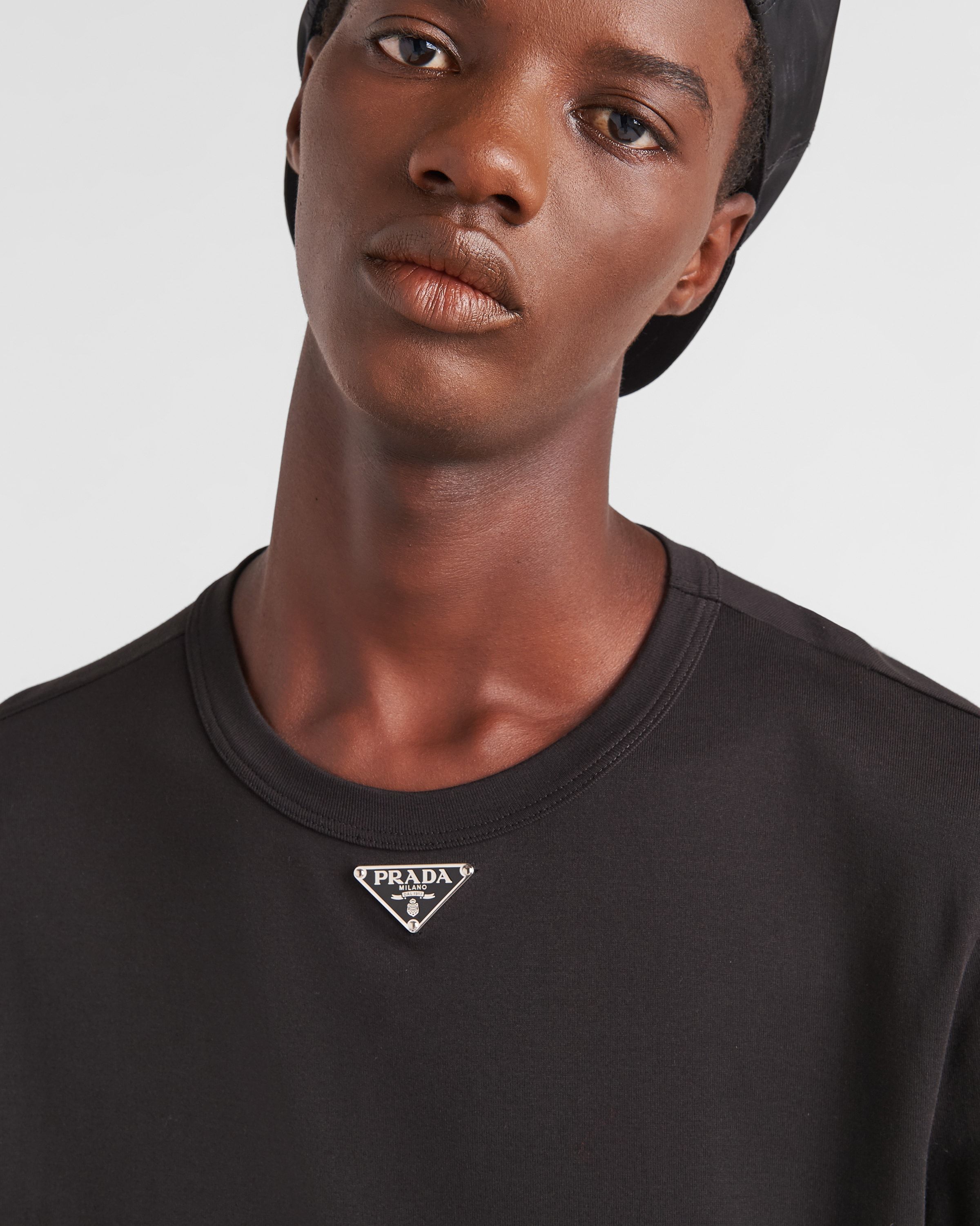 Prada Black Woolen T-shirt In Black