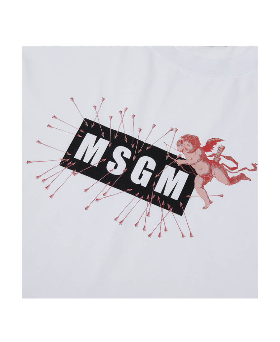 Msgm Logo Short-sleeved T-shirt In White