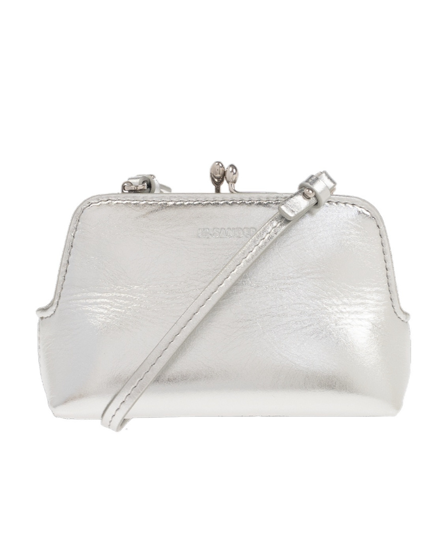 Jil Sander Goji Micro Metallic Leather Bag In White