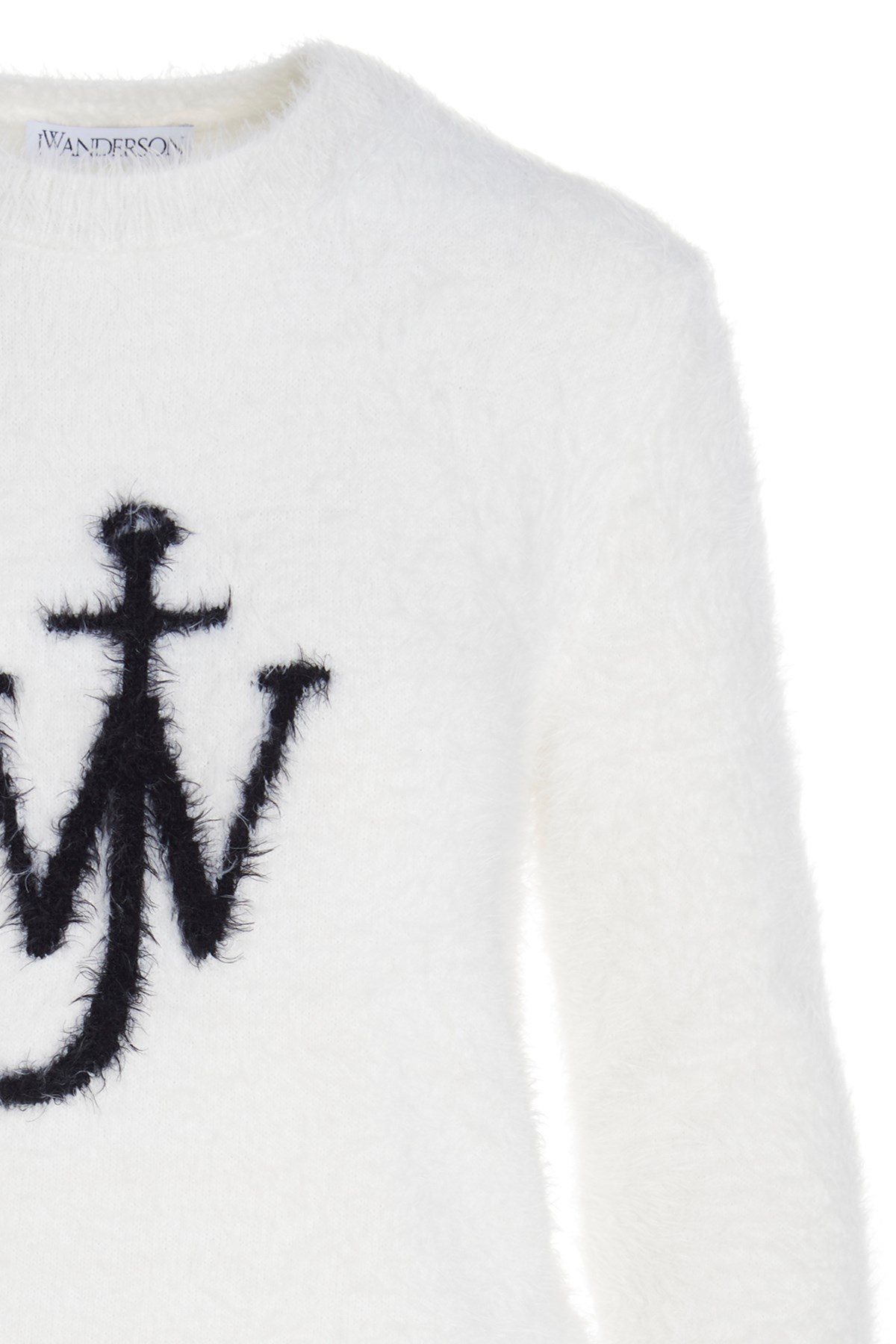 Jw Anderson Women Maglia Con Intarsio Logo In White