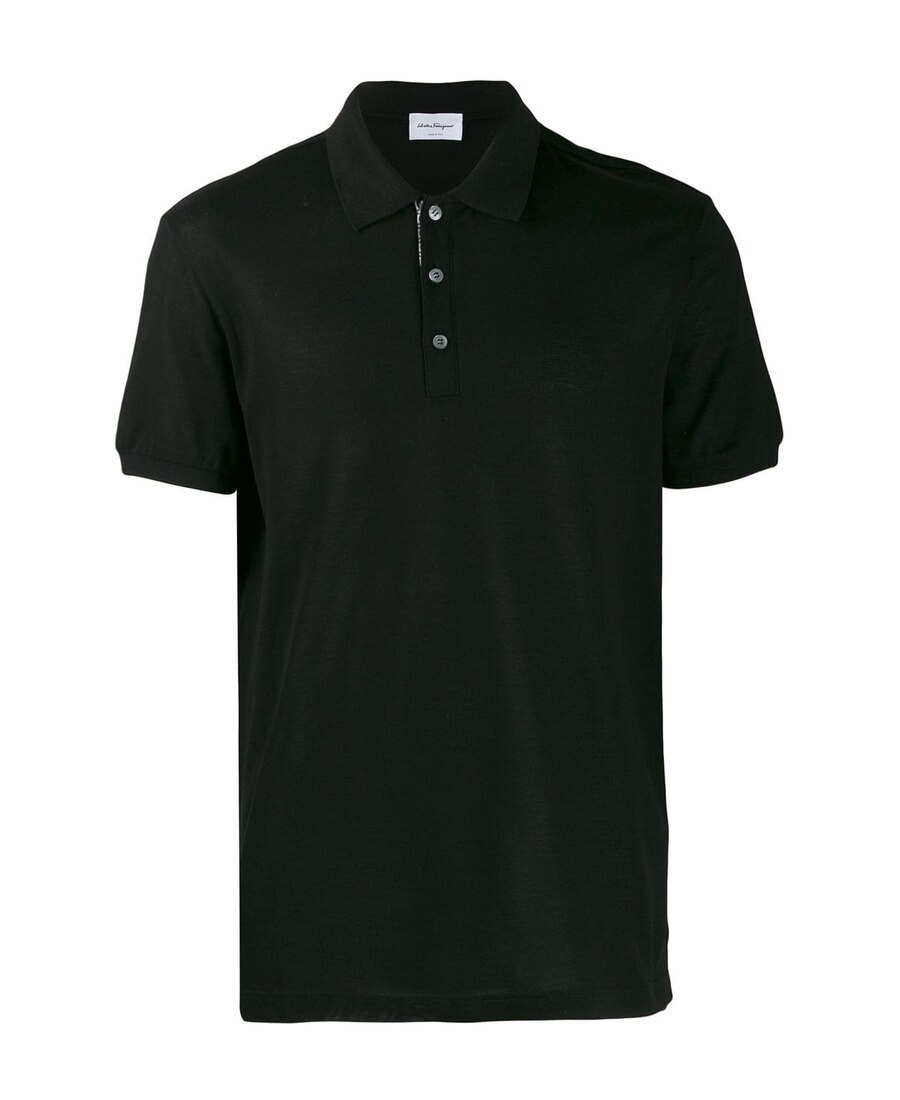 Ferragamo Short-sleeved Polo Shirt In Black