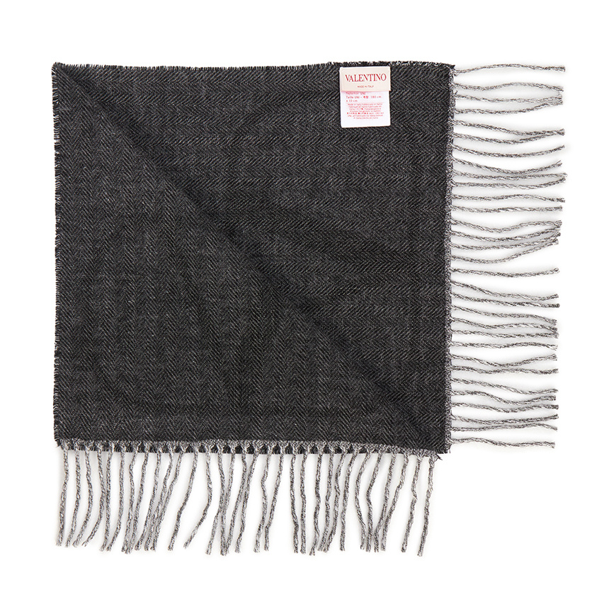 Valentino Logo Scarf In Black