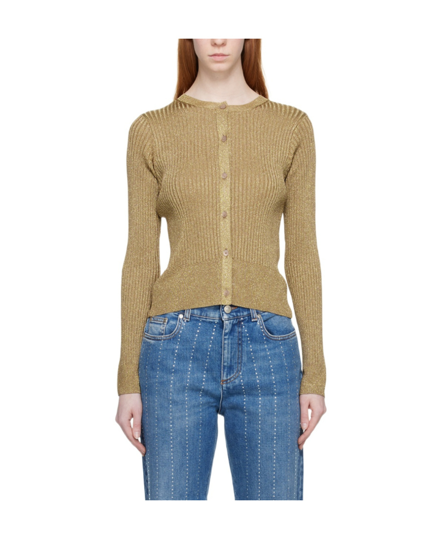 Stella Mccartney Logo Knitted Cardigan In Blue