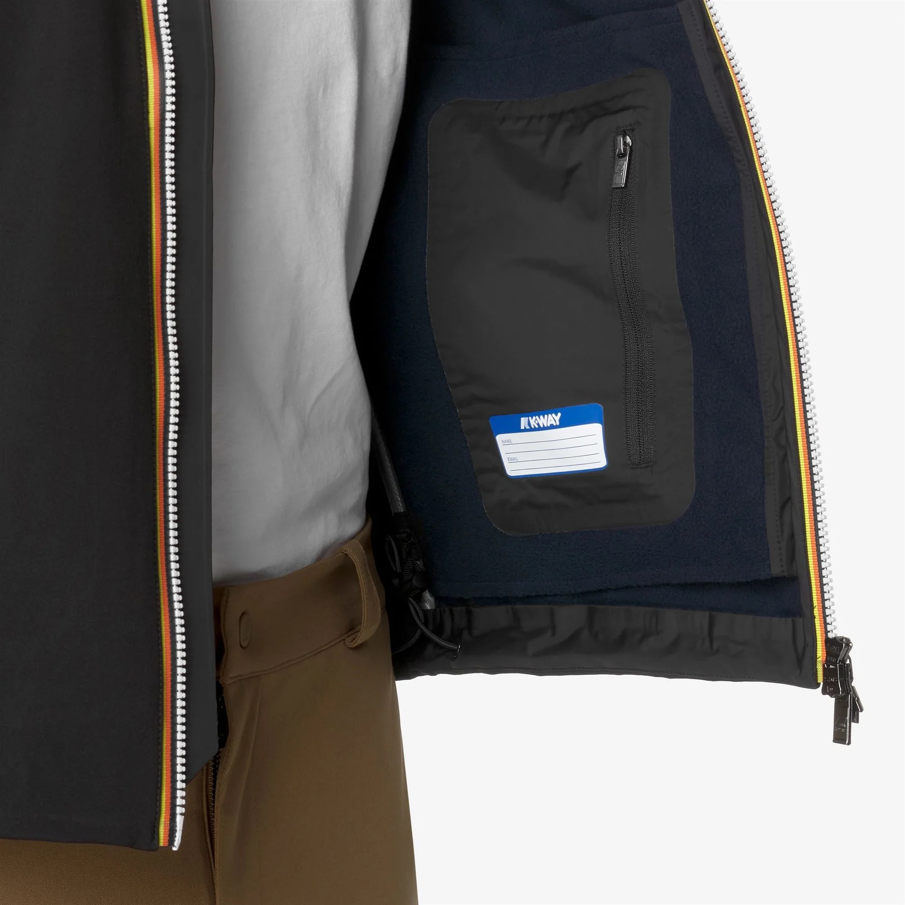 K-way Logo Hooded Casual Jacket In Black