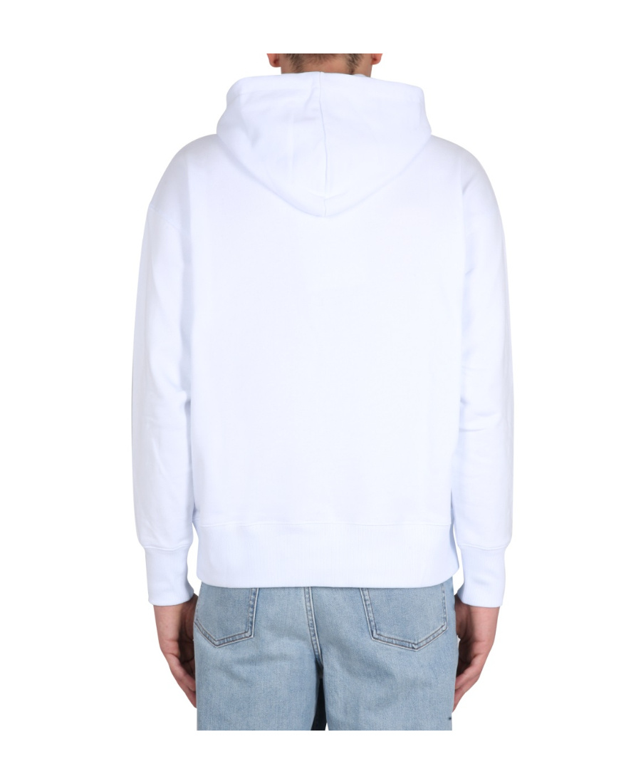 Msgm Sweatshirt With Micro Logo In White