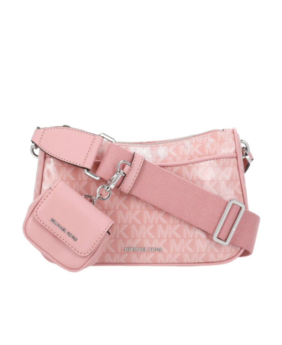 Michael Michael Kors Jet Set Monogram Crossbody Bag In Pink