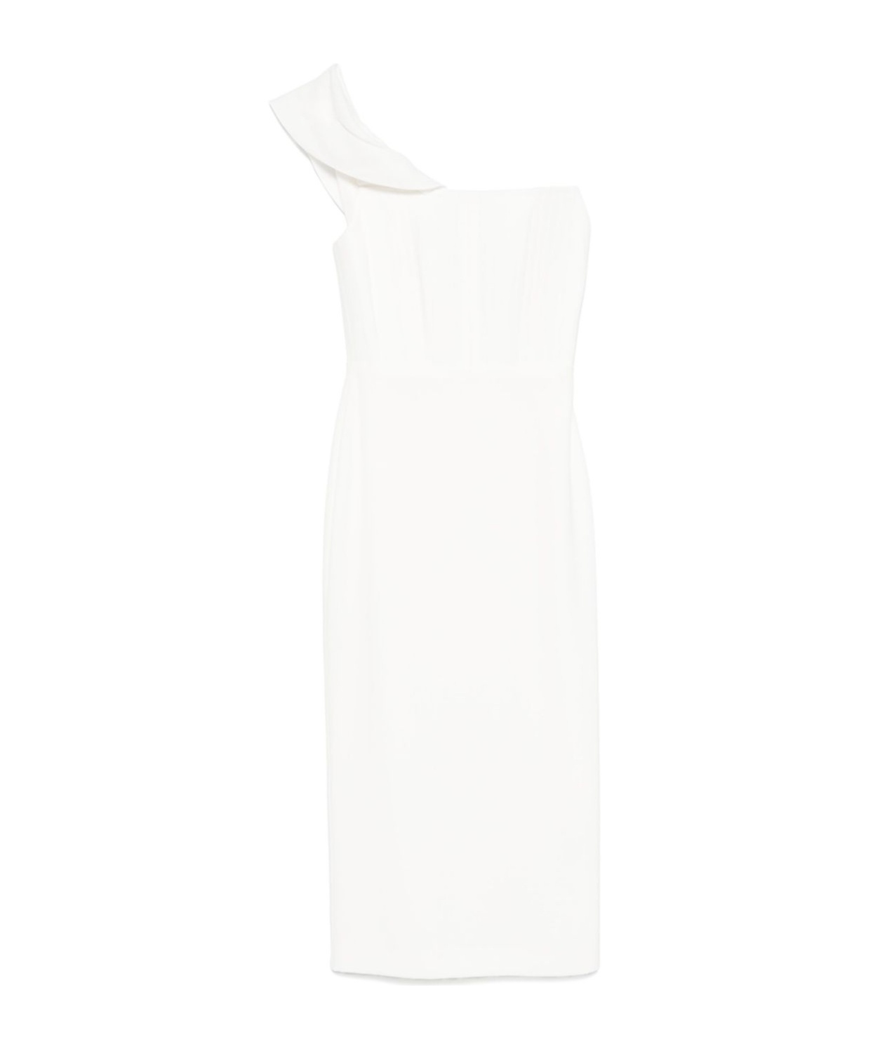 Shop Alex Perry Crepe Corset Mid-length Dress In White