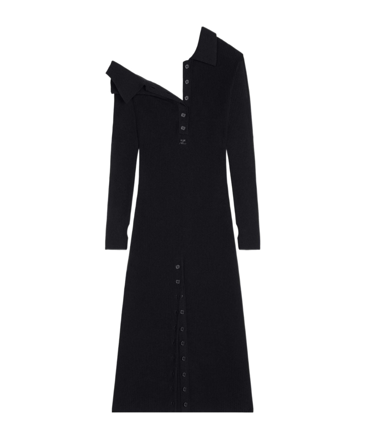 Courrèges Multi-button Midi Dress In Black