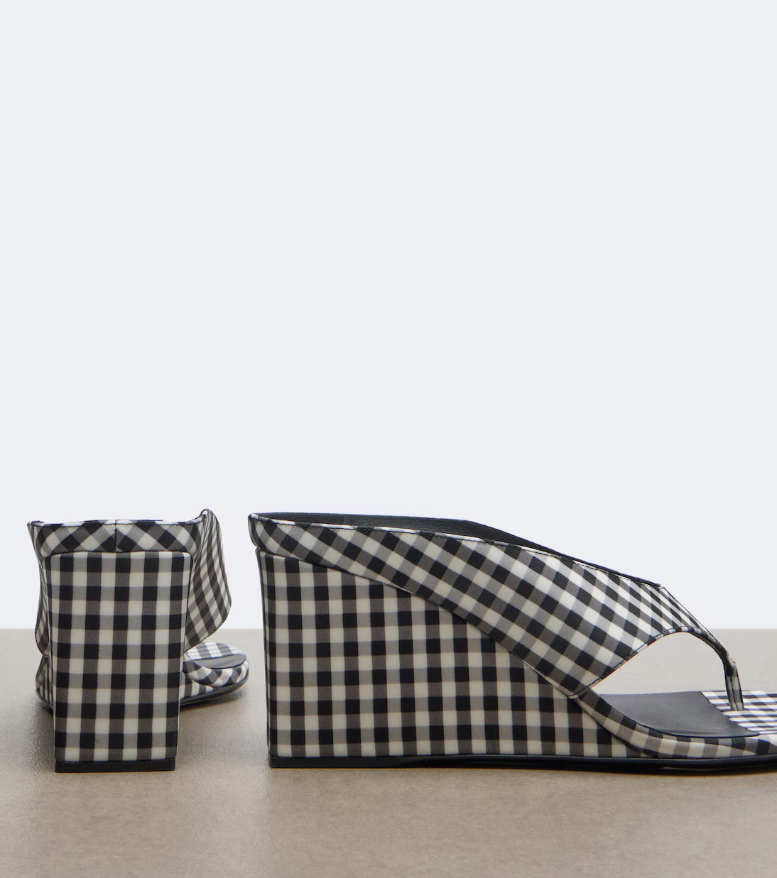 Alaïa Cube Checkered Wedge Sandals In Multi