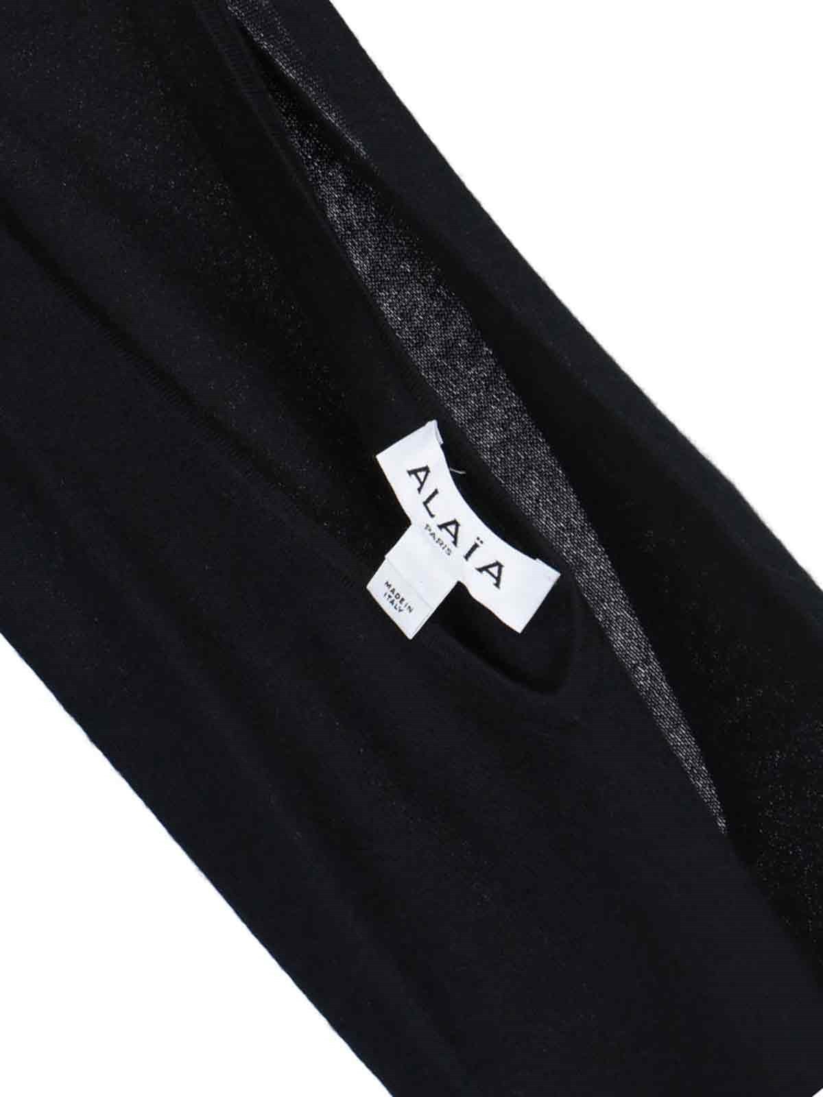 Alaïa Fitted Cashmere Cover-up With Round Neckline In Black