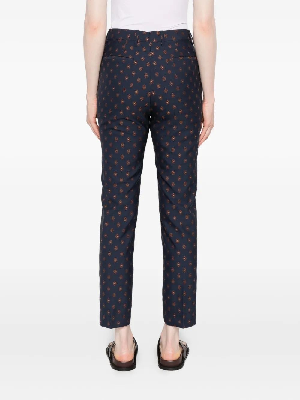 Etro Bristol Patterned Design Trousers In Black